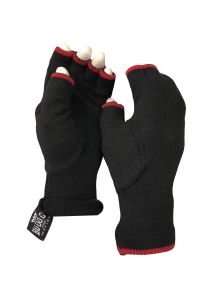 Budo gant intérieur élastique [Noir/rouge, one size]