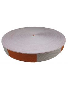 Gürtelrollen weiss/orange Balken [50 Meter]